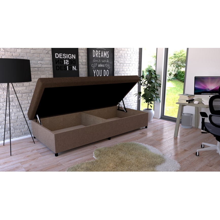 Čalúnená posteľ s úložným priestorom CORY 80x200 hnedá
