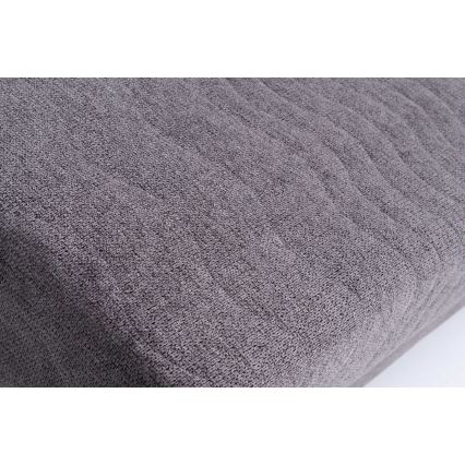 Čalúnená rozkladacia trojmiestna pohovka PAUL na každodenné spanie s podrúčkami, šedá