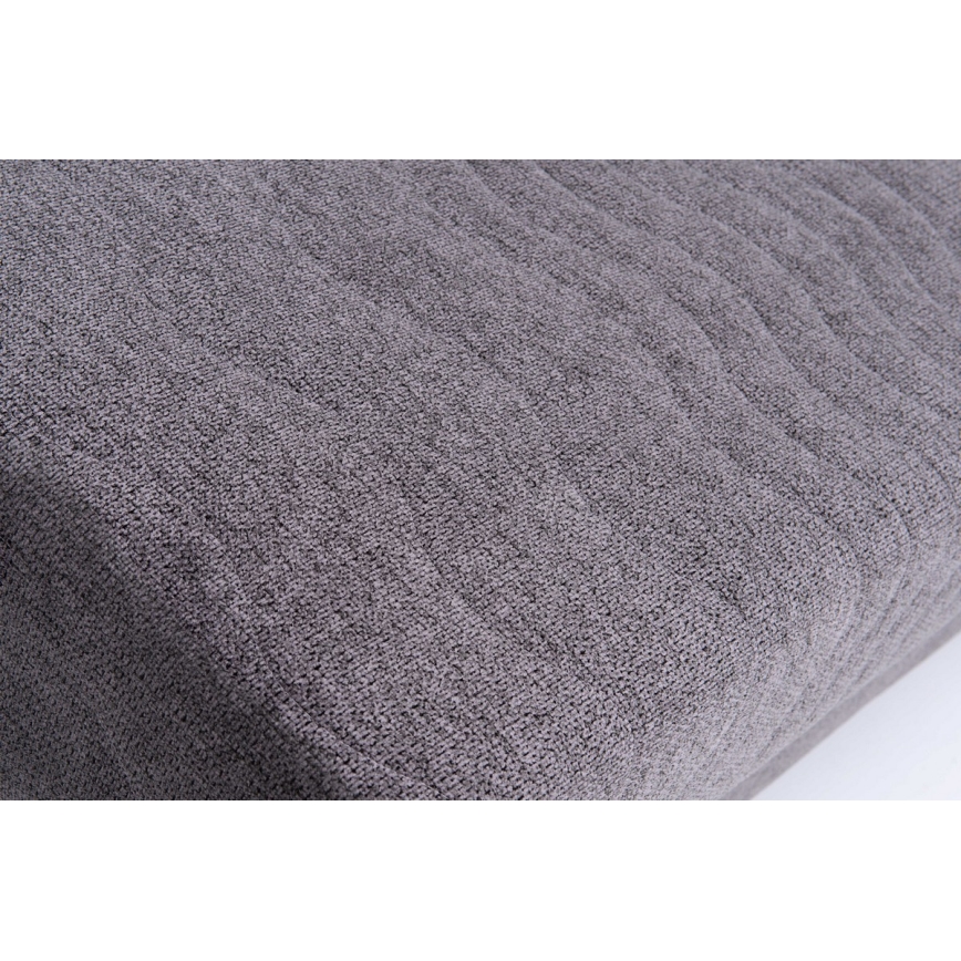 Čalúnená rozkladacia trojmiestna pohovka PAUL na každodenné spanie s podrúčkami, šedá