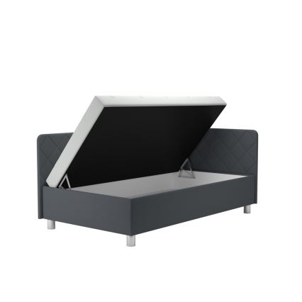 Čalúnená váľanda s úložným priestorom a matracom EMILE 110x200 cm sivá