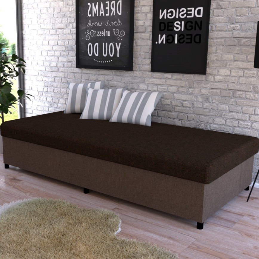 Čalúnená váľanda s úložným priestorom CORY 80x200 hnedá