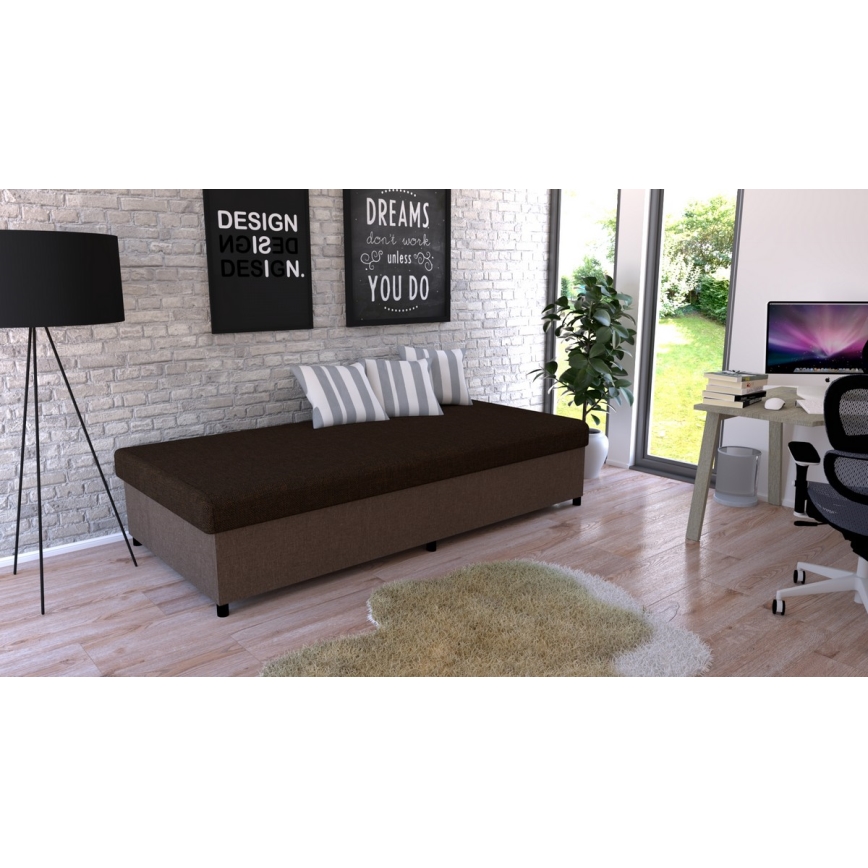Čalúnená váľanda s úložným priestorom CORY 80x200 hnedá