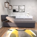 Čalúnená válenda s polohovaním a úložným priestorom DALLAS 108x205 cm sivá/antracit