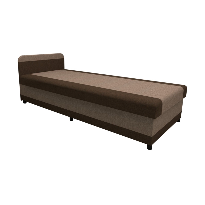 Čalúnená válenda s úložným priestorom TALI 80x202 hnedá/béžová