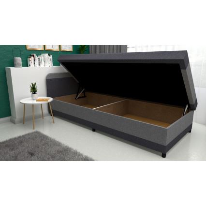 Čalúnená válenda s úložným priestorom TALI 80x202 sivá/antracit