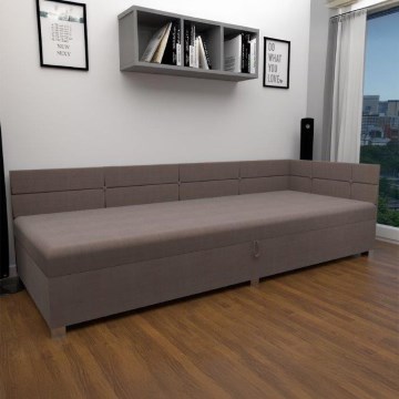 Čalúnená válenda s univerzálnym čelom a úložným priestorom AMSTERDAM 90x200 cm béžová