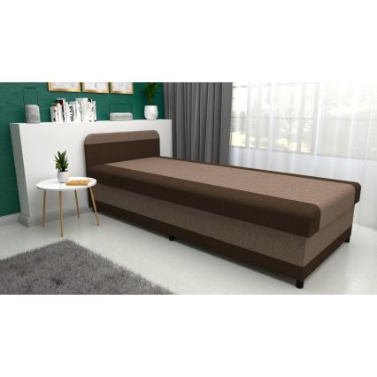 Čalúnená válenda s úložným priestorom TALI 80x202 hnedá/béžová