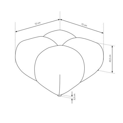 Čalúnený taburet ALMADA 72x72 cm béžový