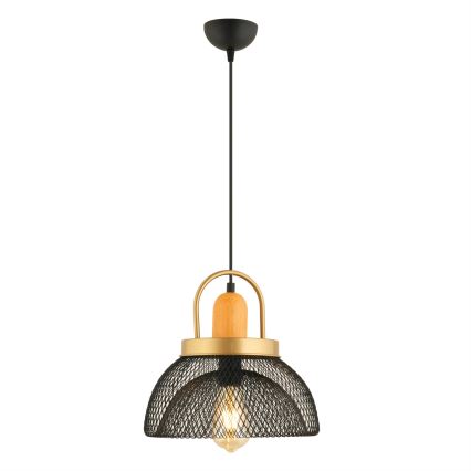 Candelabru MONZA 1xE27/40W/230V priemer 29 cm čierny/zlatý