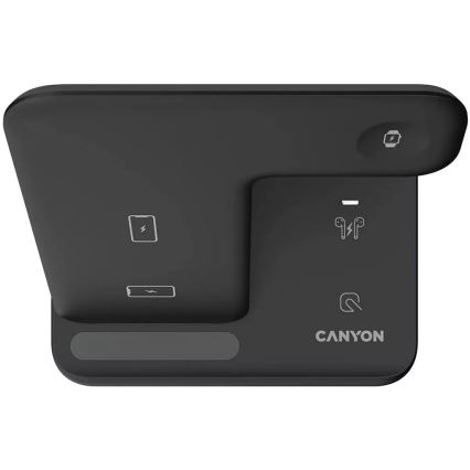 Canyon - Bezdrôtová nabíjačka 3v1 čierna