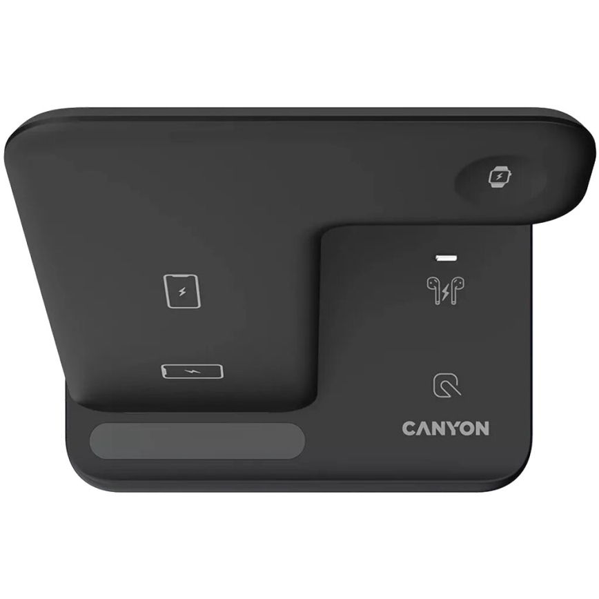Canyon - Bezdrôtová nabíjačka 3v1 čierna