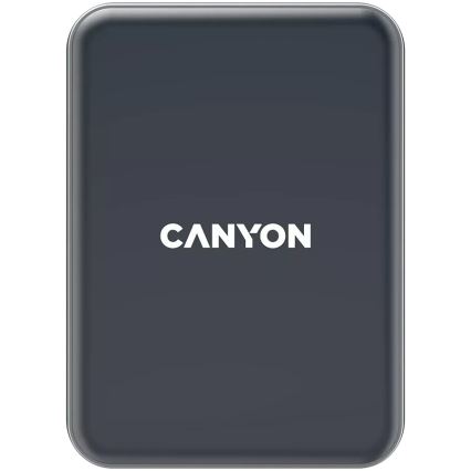 Canyon - Magnetický držiak telefónu do auta s funkciou bezdrôtového dobíjania Qi 5V hranatý čierna