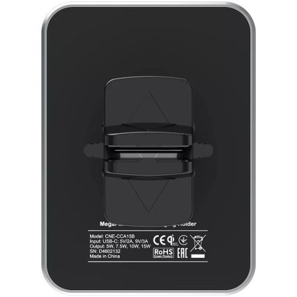 Canyon - Magnetický držiak telefónu do auta s funkciou bezdrôtového dobíjania Qi 5V hranatý čierna