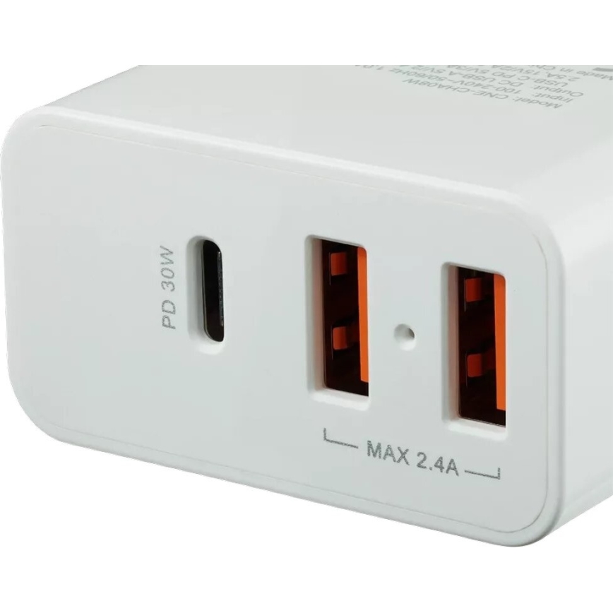 Canyon - Rychlonabíjací adaptér Power Delivery 1xUSB-C 42W 2xUSB-A biela