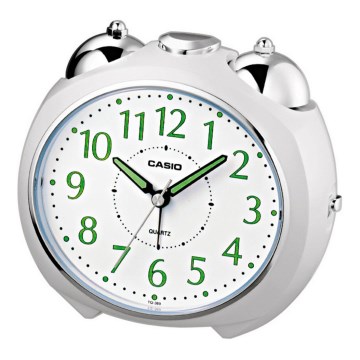 Casio - Budík 1xLR14 biela/lesklý chróm