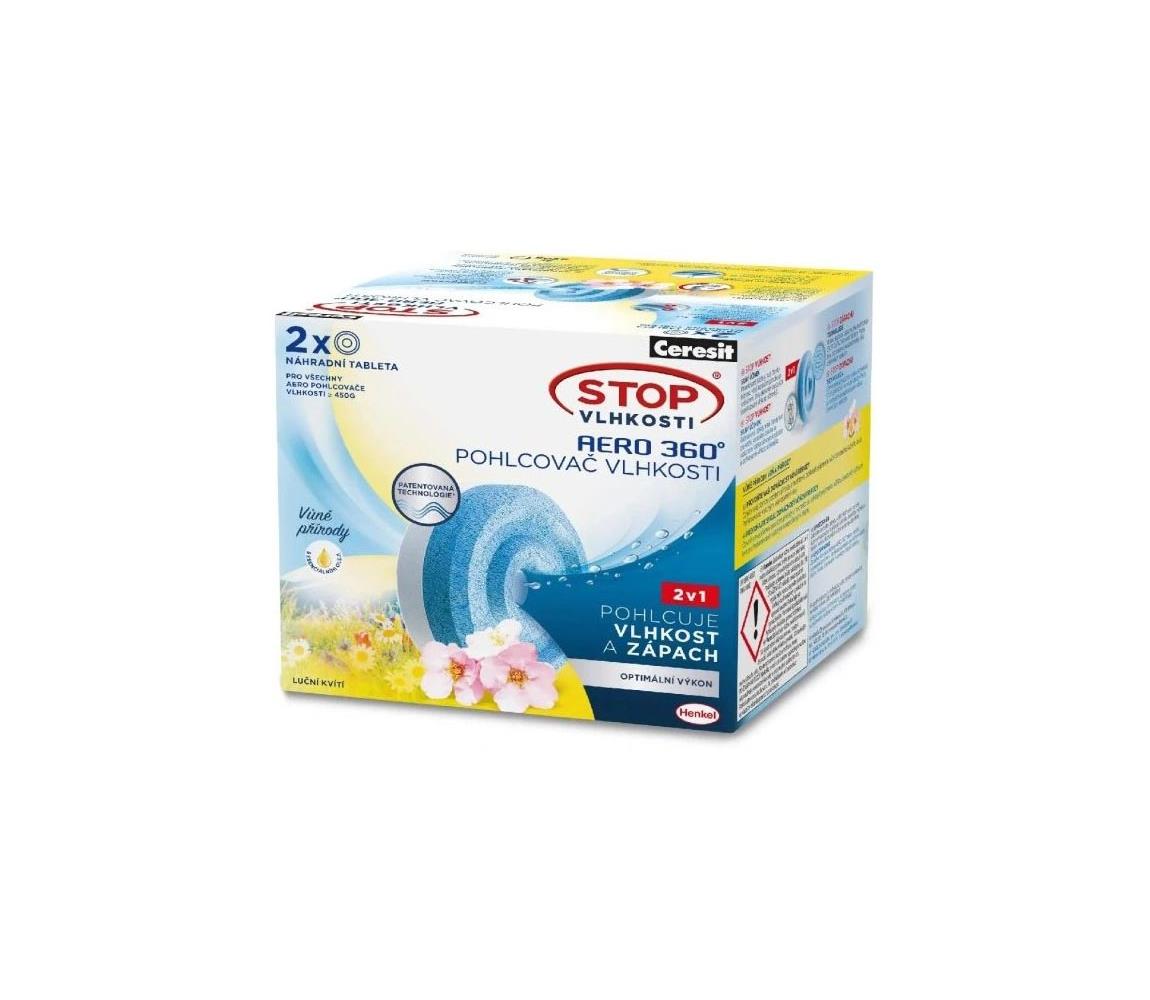 Ceresit - Tablety do odvlhčovača 2v1 AERO 360° 2x 450 g lúčne kvety CER-2629455
