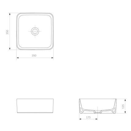 Cersanit K114-007-ECO - Umývadlo na dosku CREA 35x35 cm keramika/lesklá biela