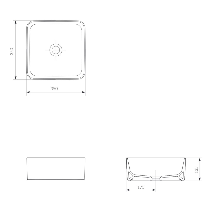 Cersanit K114-007-ECO - Umývadlo na dosku CREA 35x35 cm keramika/lesklá biela