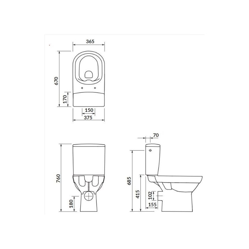 Cersanit K35-037 - Stojace WC s doskou CITY keramika/biela