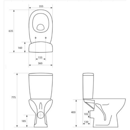 Cersanit K667-052 - Stojace WC s doskou ARTECO keramika/biela