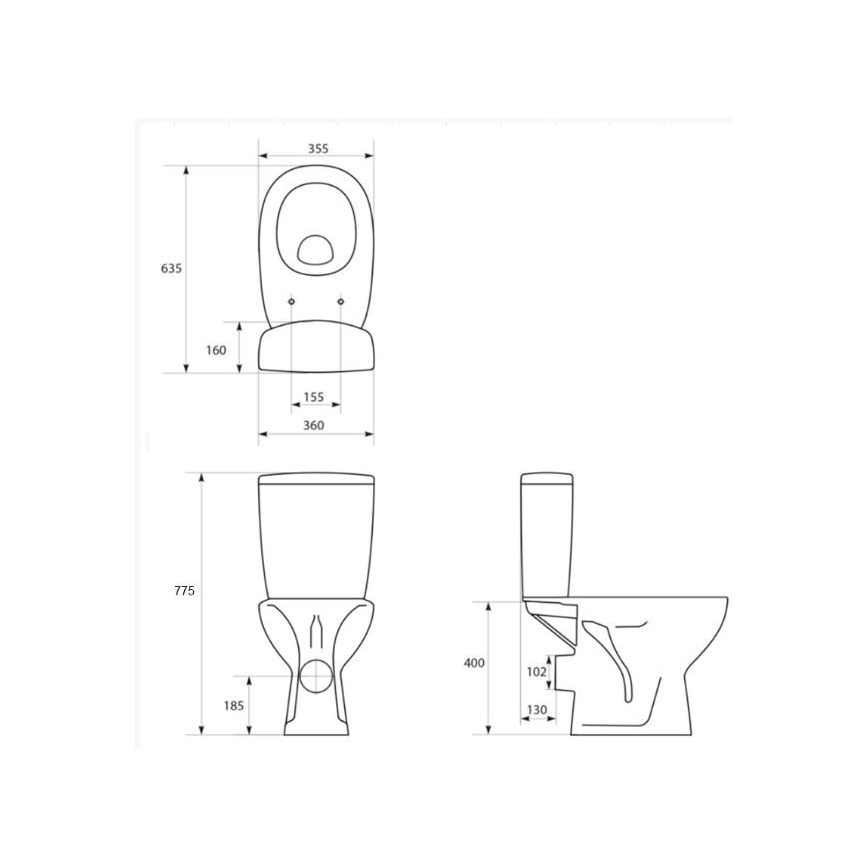 Cersanit K667-052 - Stojace WC s doskou ARTECO keramika/biela
