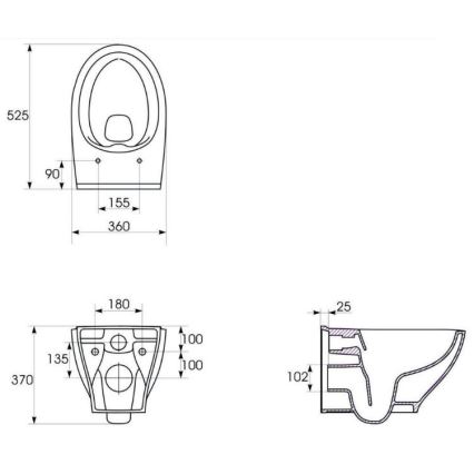 Cersanit K701-147 - Závesné WC s WC sedátkom SAVIO keramika/biela