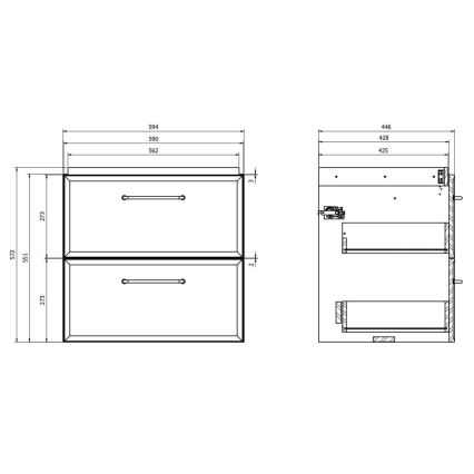 Cersanit S1021-002 - Závesná kúpeľňová skrinka pod umývadlo MILLE 60x45 cm čierna