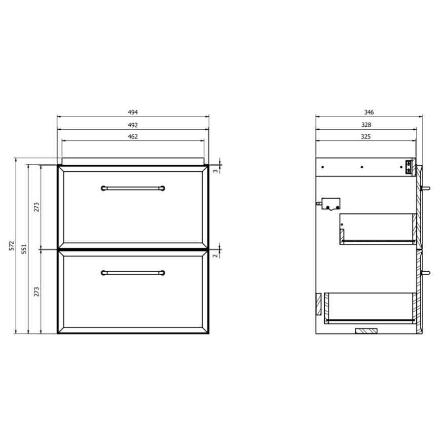 Cersanit S1021-005 - Závesná kúpeľňová skrinka pod umývadlo MILLE SLIM 50x35 cm biela