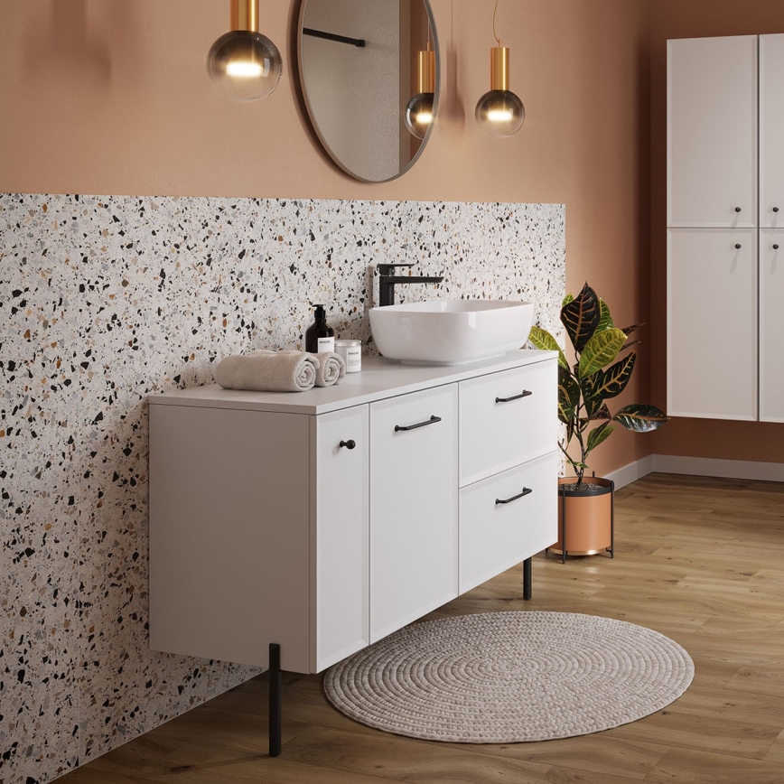 Cersanit S1022-006 - Závesná kúpeľňová skrinka MILLE 20x45 cm matná biela