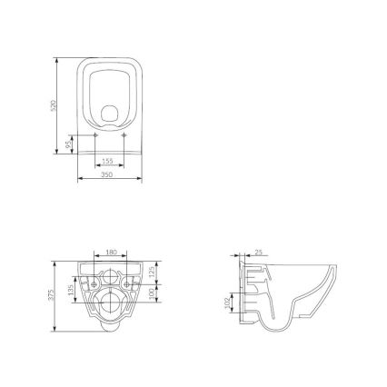 Cersanit S701-213-ECO - Závesné WC s WC sedátkom CREA keramika/biela