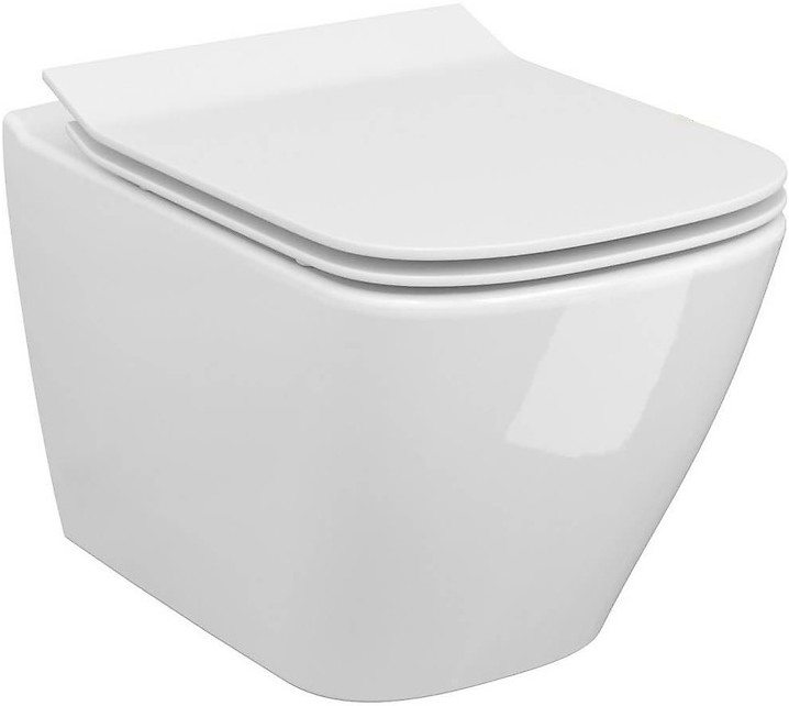 Cersanit S701-405 - Závesné WC s WC sedátkom CITY SQUARE keramika/biela