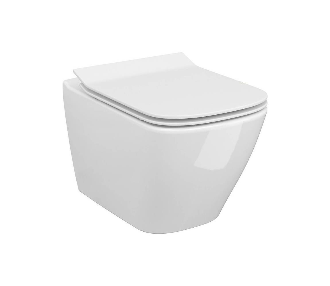 Cersanit S701-405 - Závesné WC s WC sedátkom CITY SQUARE keramika/biela S701-405