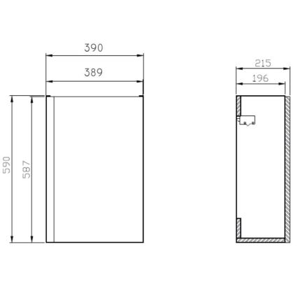 Cersanit S801-218-DSM - Závesná kúpeľňová skrinka s umývadlom MODUO SLIM 40x22 cm lesklá biela