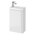 Cersanit S801-218-DSM - Závesná kúpeľňová skrinka s umývadlom MODUO SLIM 40x22 cm lesklá biela