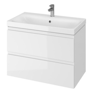 Cersanit S801-221-DSM - Závesná kúpeľňová skrinka s umývadlom MODUO 80x62x45 cm lesklá biela