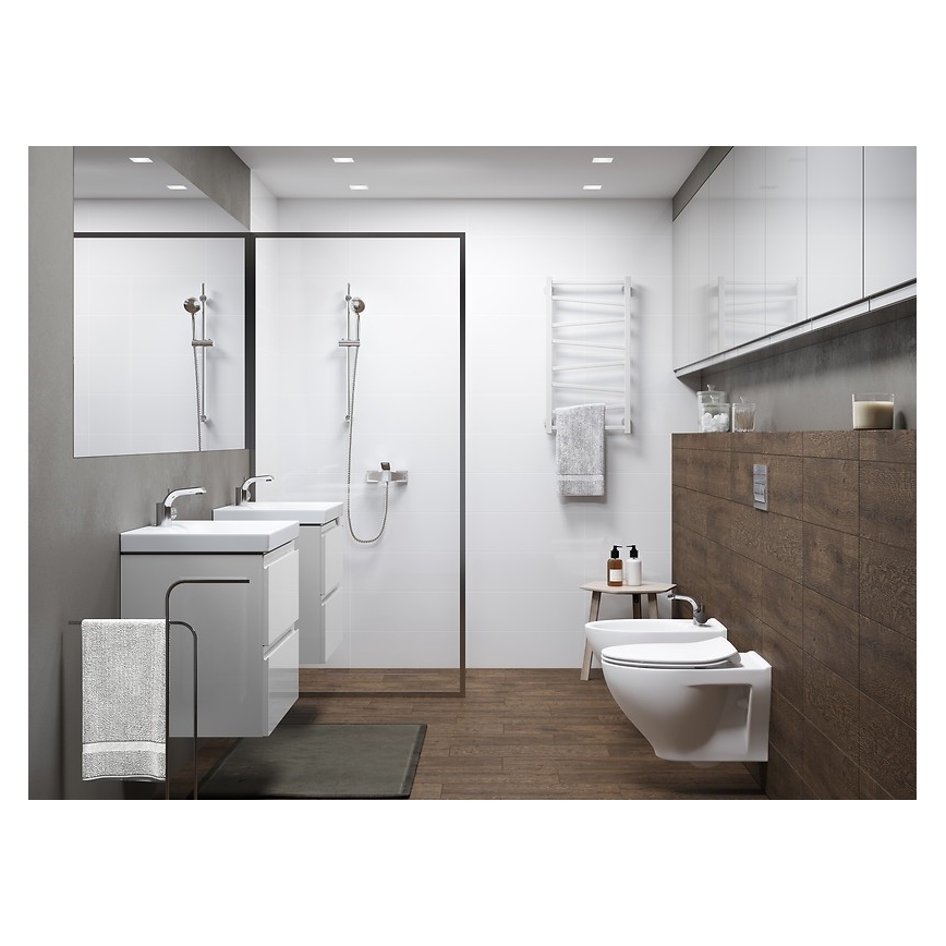Cersanit S801-225-DSM - Závesná kúpeľňová skrinka s umývadlom MEDA SLIM 62x80 cm lesklá biela