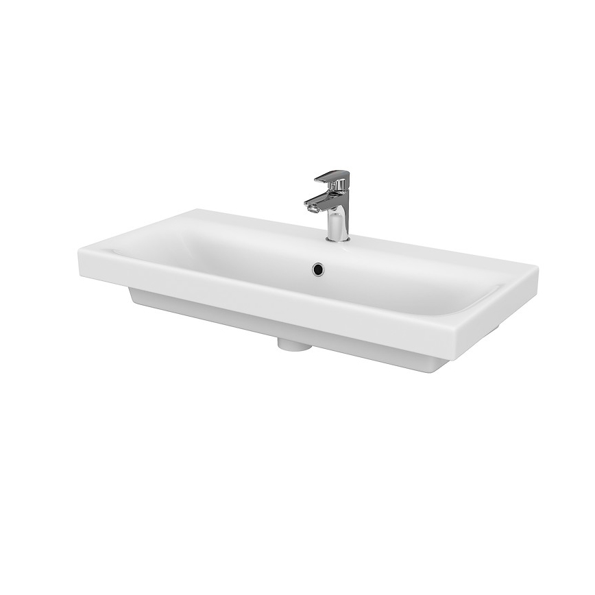 Cersanit S801-225-DSM - Závesná kúpeľňová skrinka s umývadlom MEDA SLIM 62x80 cm lesklá biela