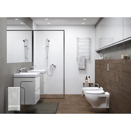 Cersanit S801-227-DSM - Závesná kúpeľňová skrinka s umývadlom MEDA SLIM 62x60 cm lesklá biela