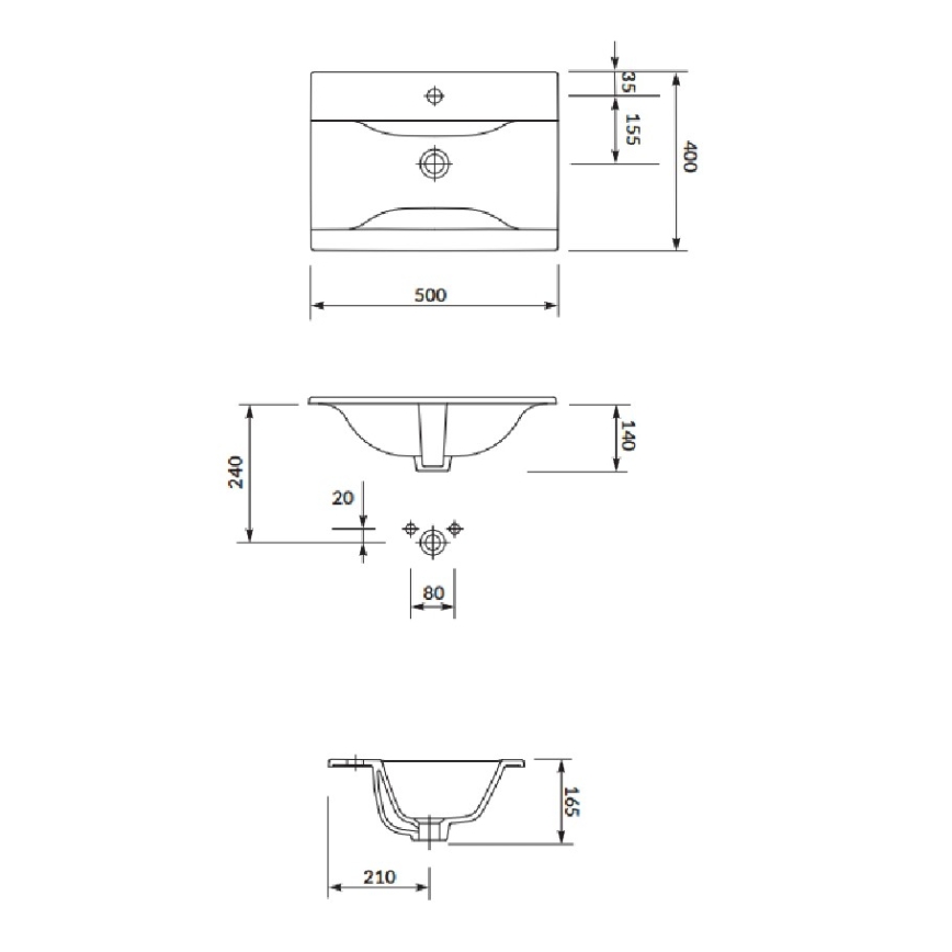 Cersanit S801-456 - Závesná kúpeľňová skrinka s umývadlom NIKO 50x40 cm biela