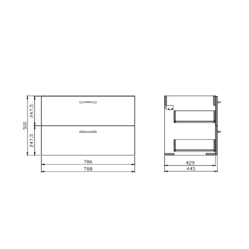 Cersanit S801-538 - Závesná kúpeľňová skrinka s umývadlom NIKO 80x45 cm biela