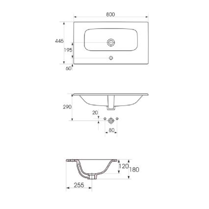 Cersanit S801-538 - Závesná kúpeľňová skrinka s umývadlom NIKO 80x45 cm biela