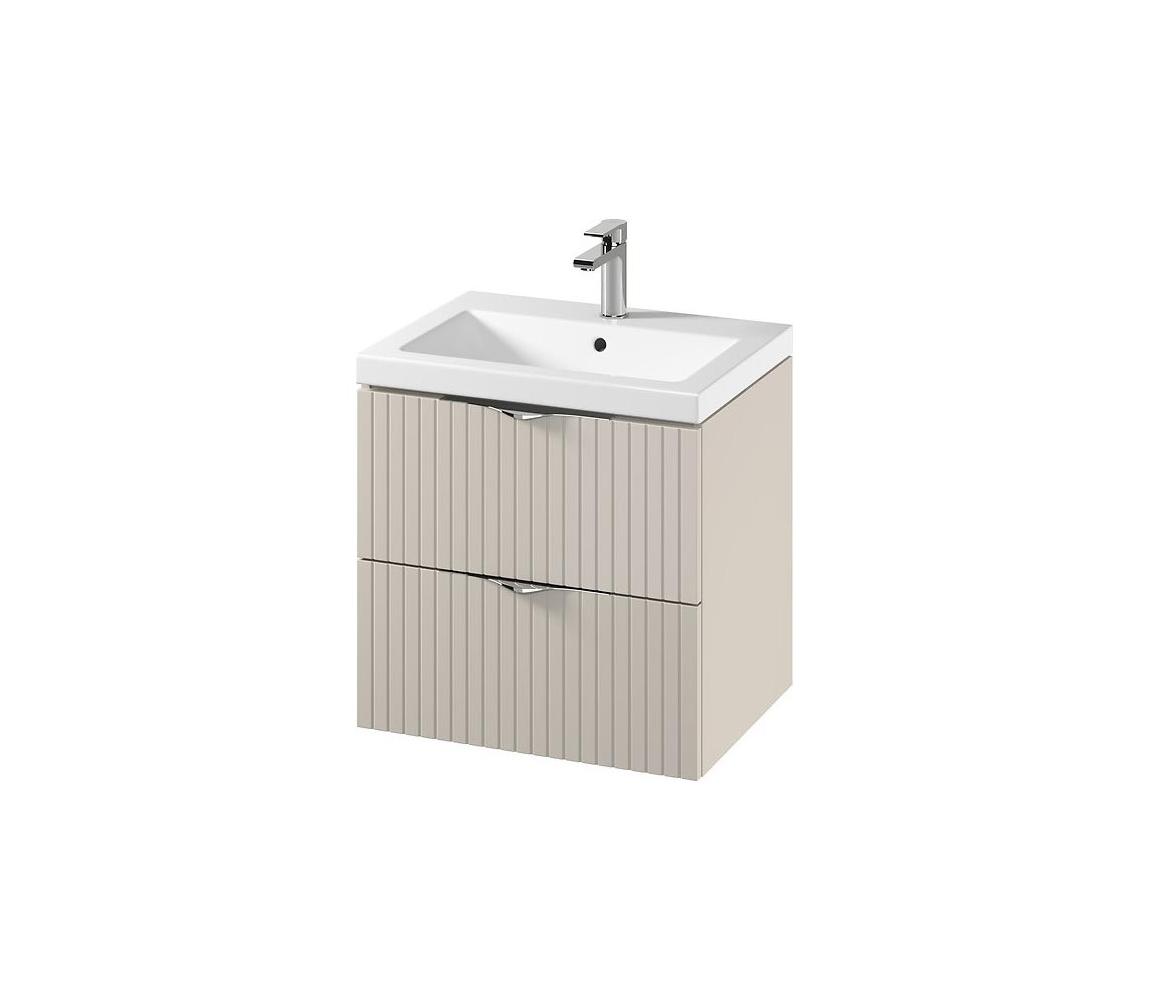 Cersanit S801-541 - Závesná kúpeľňová skrinka s umývadlom TIRSO 60x45 cm béžová S801-541