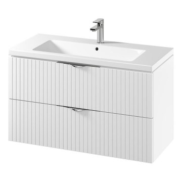 Cersanit S801-542 - Závesná kúpeľňová skrinka s umývadlom TIRSO 100x60x45 cm biela