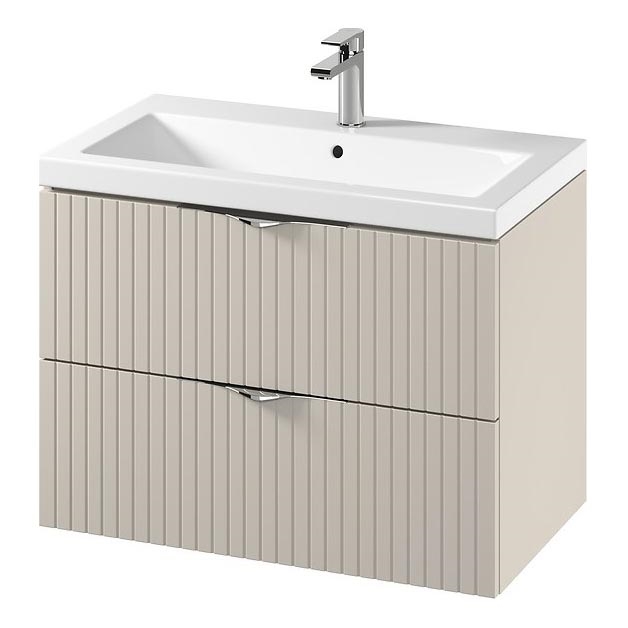 Cersanit S801-543 - Závesná kúpeľňová skrinka s umývadlom TIRSO 80x60x45 cm béžová