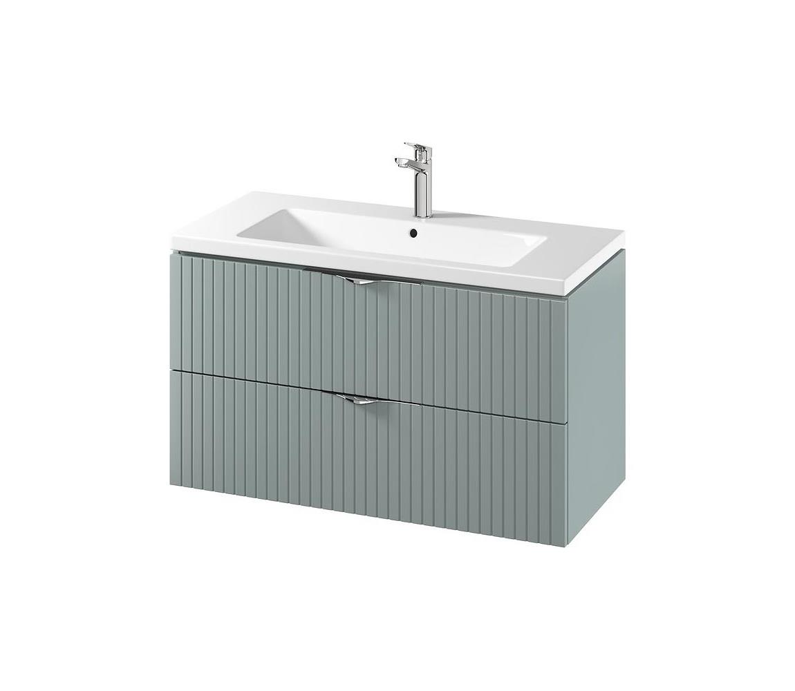 Cersanit S801-546 - Závesná kúpeľňová skrinka s umývadlom TIRSO 100x45 cm mintová S801-546