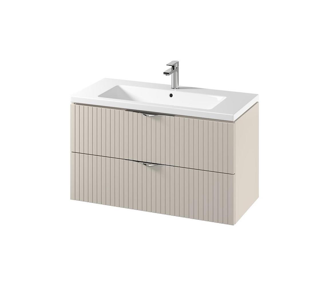 Cersanit S801-548 - Závesná kúpeľňová skrinka s umývadlom TIRSO 100x45 cm béžová S801-548