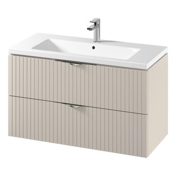 Cersanit S801-548 - Závesná kúpeľňová skrinka s umývadlom TIRSO 100x60x45 cm béžová