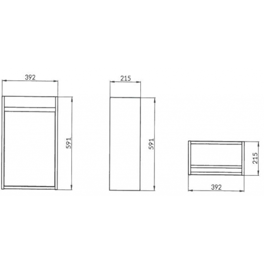 Cersanit S924-001 - Kúpeľňová skrinka pod umývadlo CREA 39,2x21,5 cm lesklá biela