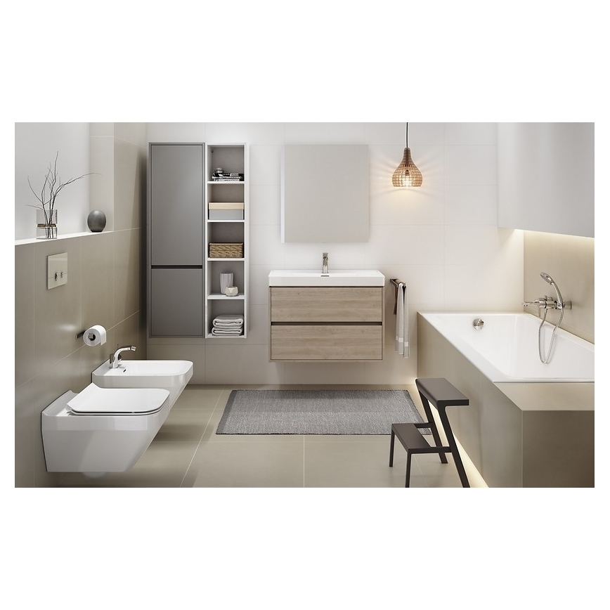 Cersanit S924-008 - Závesná kúpeľňová skrinka pod umývadlo CREA 60x54x45 cm dub