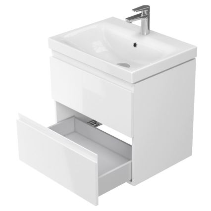 Cersanit S929-010 - Závesná kúpeľňová skrinka pod umývadlo MODUO 57x59,5 cm lesklá biela
